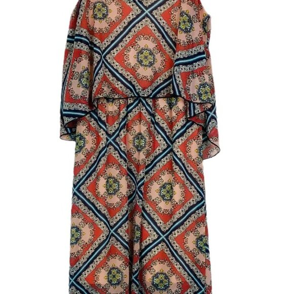Charlotte Russe Women’s Maxi Dress Size Small Scarf Print Strappy Hippie Boho - Picture 10 of 12
